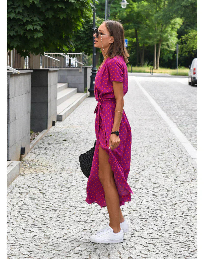Suzanne | Elegantes Midikleid für Damen mit V-Ausschnitt