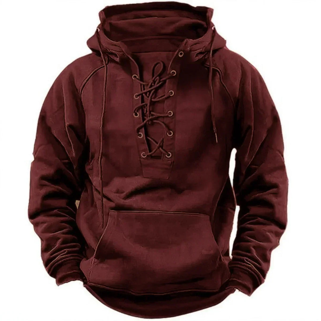Bastian | Retro Outdoor Komfort-Hoodie für Herren mit Kapuze und langen Ärmeln