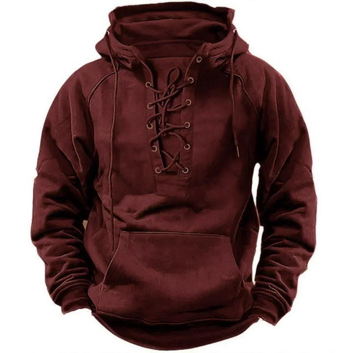 Bastian | Retro Outdoor Komfort-Hoodie für Herren mit Kapuze und langen Ärmeln