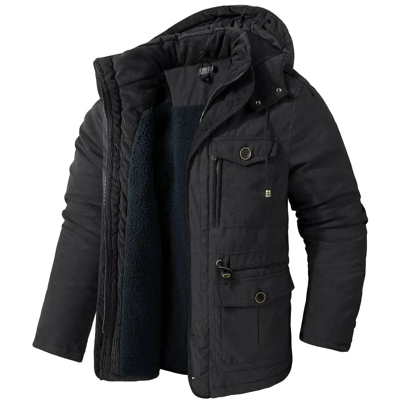 Liam | Herren Parka mit Taschen und Kapuze