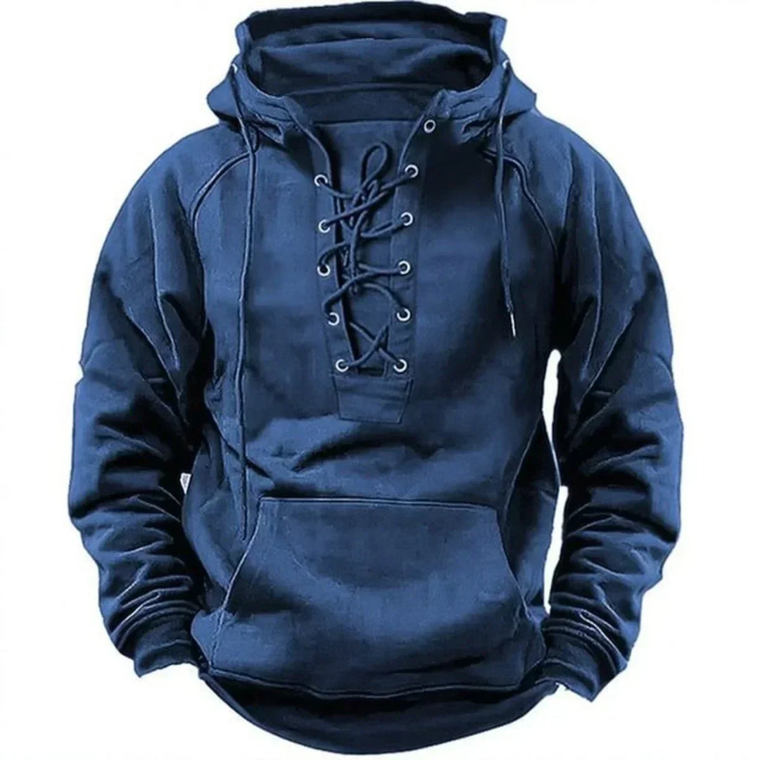 Bastian | Retro Outdoor Komfort-Hoodie für Herren mit Kapuze und langen Ärmeln