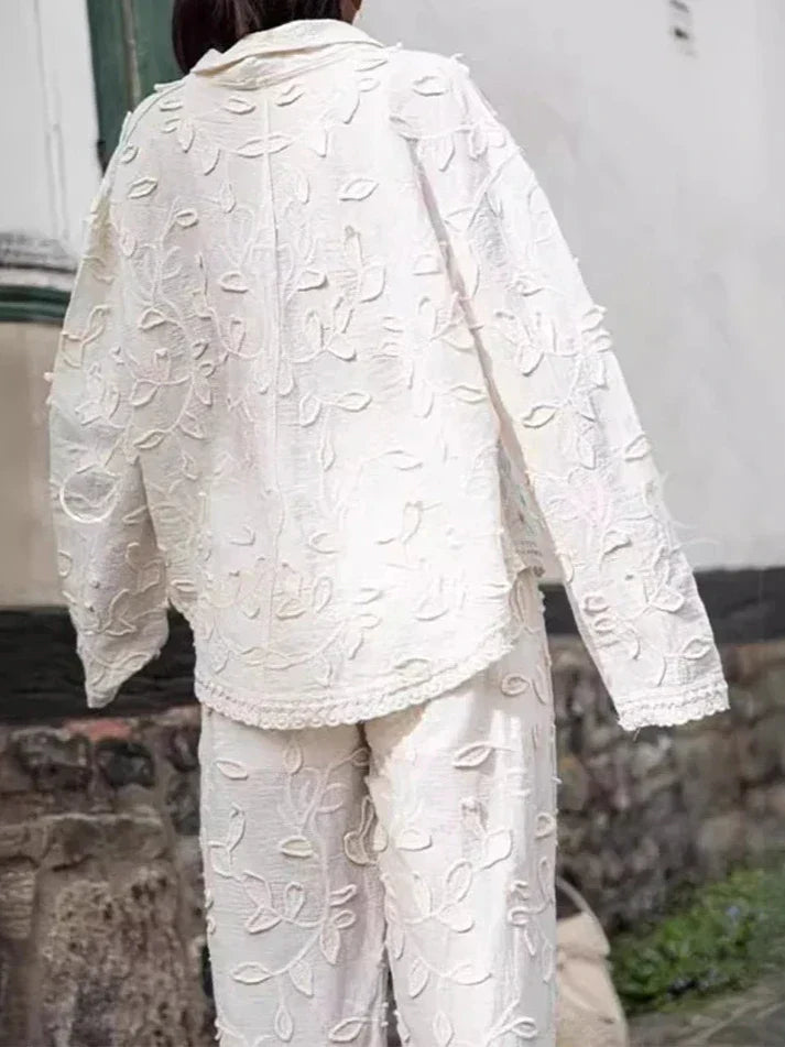 Gracelyn | Elegantes Freizeit-Set für Damen mit Blumenmuster und langen Ärmeln