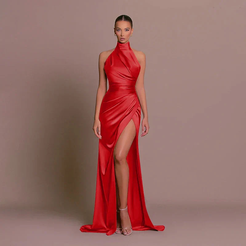 Livia | Elegantes Schlitzkleid für Damen mit Rollkragen