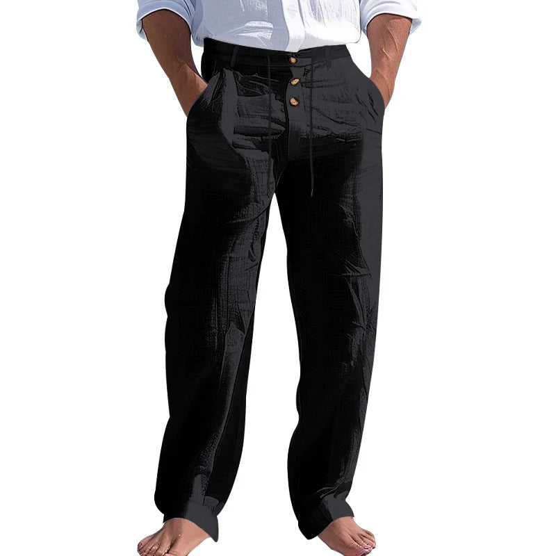 Sahin | Riviera Linen Hose für Herren mit konischem Bein und hohem Bund