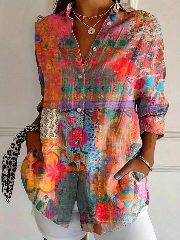 Annika | Bunte Bluse mit verspieltem Druck und Sternenmuster