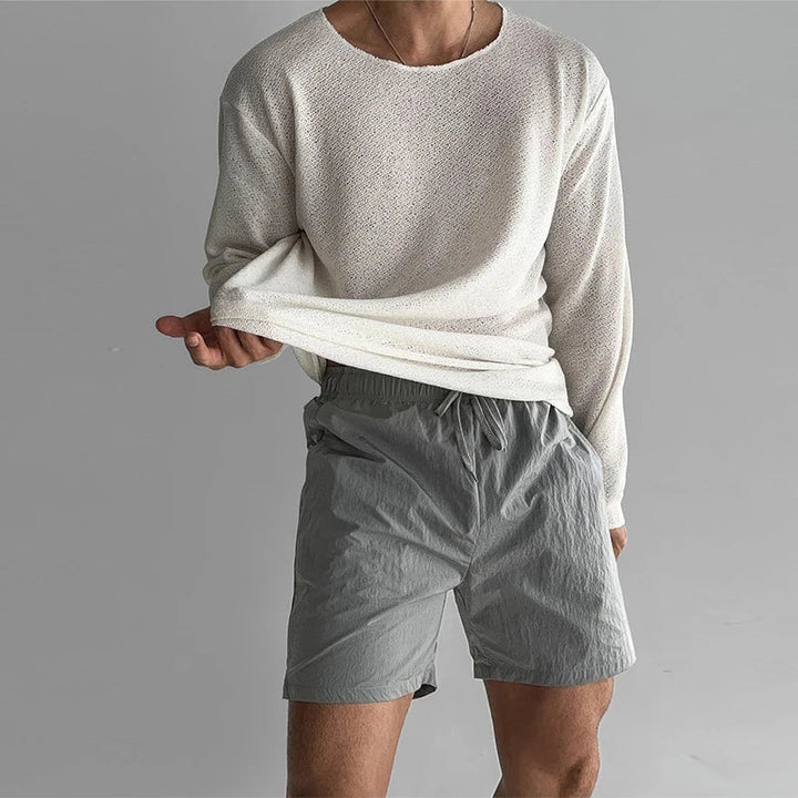 CloudComfort | Hohles Strick-T-Shirt für Herren mit Rundhalsausschnitt
