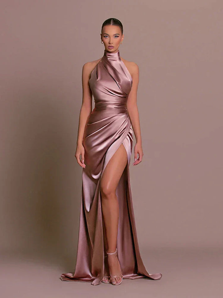 Livia | Elegantes Schlitzkleid für Damen mit Rollkragen