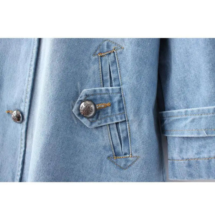 Sezina | Stylischer Denim-Cape-Mantel für Damen mit langen Ärmeln