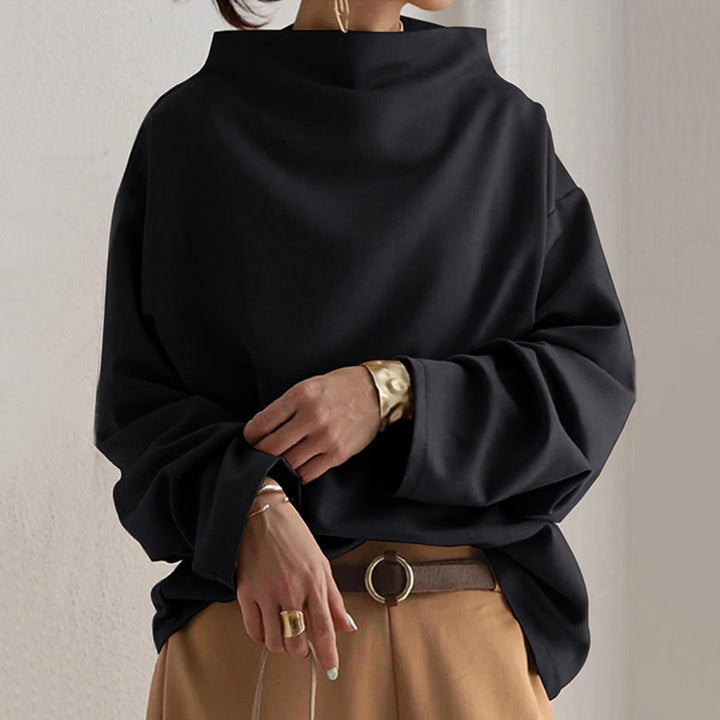 Elly | Hochkragen Weiches Stricktop für Damen mit langen Ärmeln