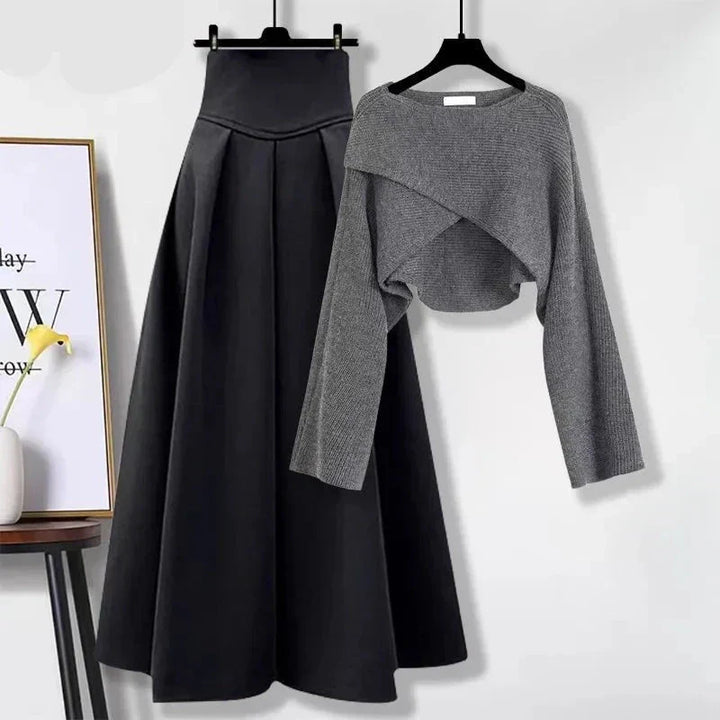 TANJA | Französisches Strick-Pullover und Rock Set für Damen