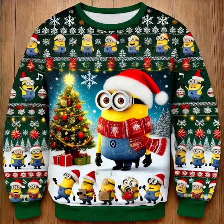 Annika | Weihnachtspulli Pullover für Damen mit Rundhalsausschnitt und langen Ärmeln