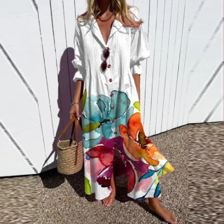 Diara | Luxe Frühling Bohemian Maxikleid für Damen mit Blumenmuster