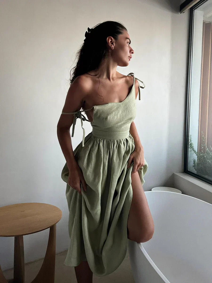 Zenaida | Chic Eleganz Maxikleid für Damen mit eckigem Ausschnitt