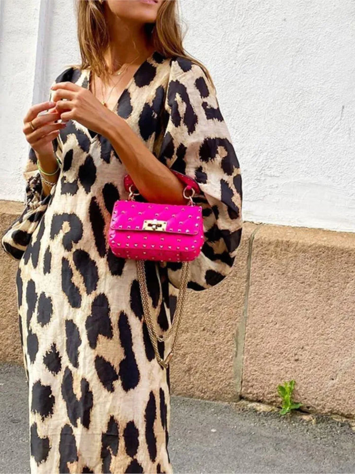 Lisa | Leopardprint-Kleid mit langen Ärmeln