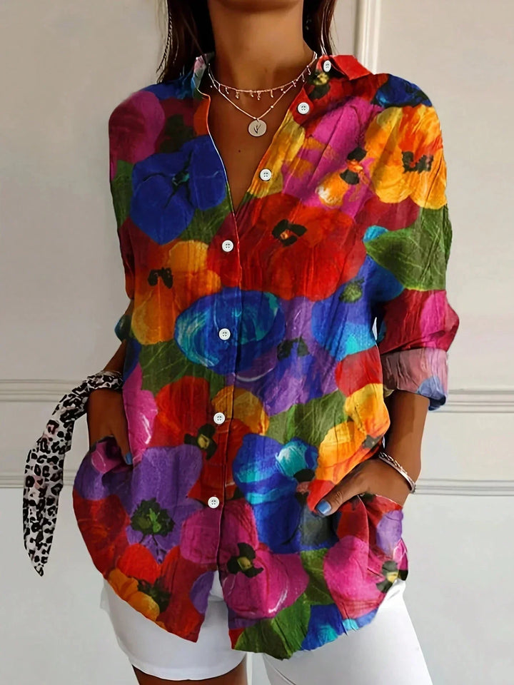 Annika | Bunte Bluse mit verspieltem Druck und Sternenmuster