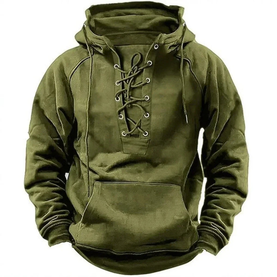 Bastian | Retro Outdoor Komfort-Hoodie für Herren mit Kapuze und langen Ärmeln