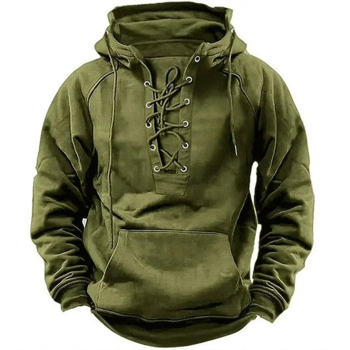 Bastian | Retro Outdoor Komfort-Hoodie für Herren mit Kapuze und langen Ärmeln