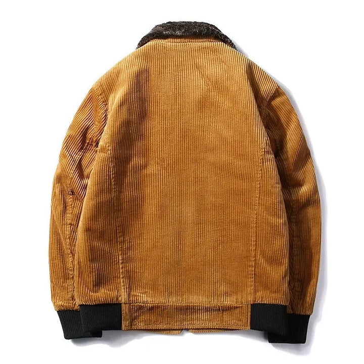 Herren Bomberjacke mit Taschen und Plüschkragen
