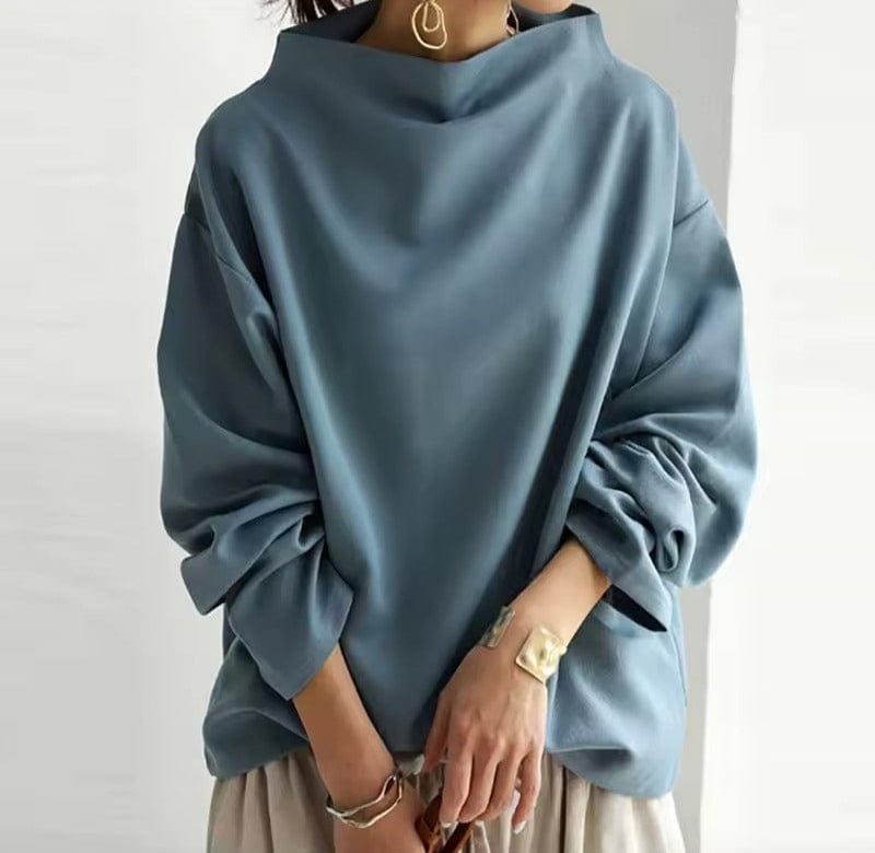 Elly | Hochkragen Weiches Stricktop für Damen mit langen Ärmeln