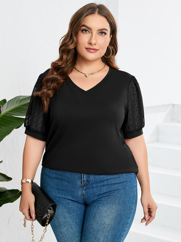 Rhianna | Elegantes Puffärmel-Top mit V-Ausschnitt