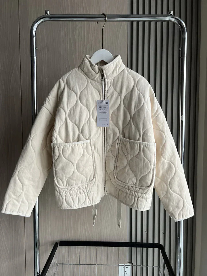Zara | Vintage Steppjacke für Damen mit Stehkragen und langen Ärmeln