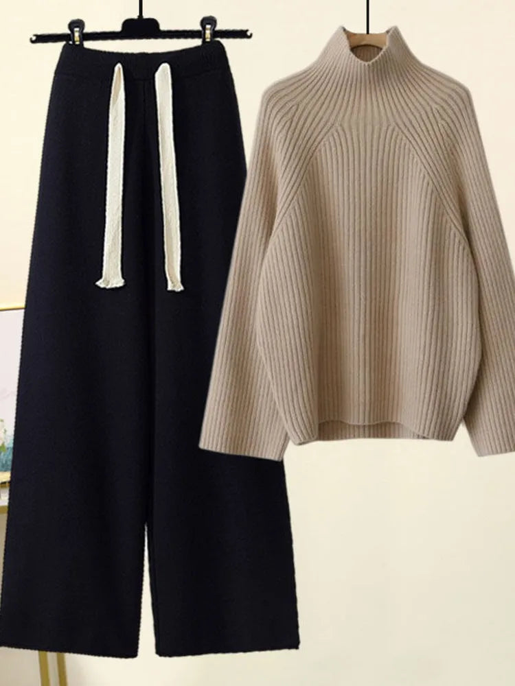 Cheryl | Gemütliches Herbst-Winter Strickset für Damen mit Rollkragen
