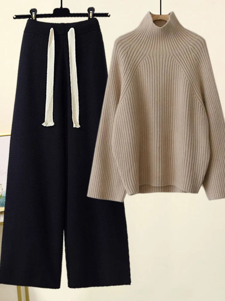 Cheryl | Gemütliches Herbst-Winter Strickset für Damen mit Rollkragen
