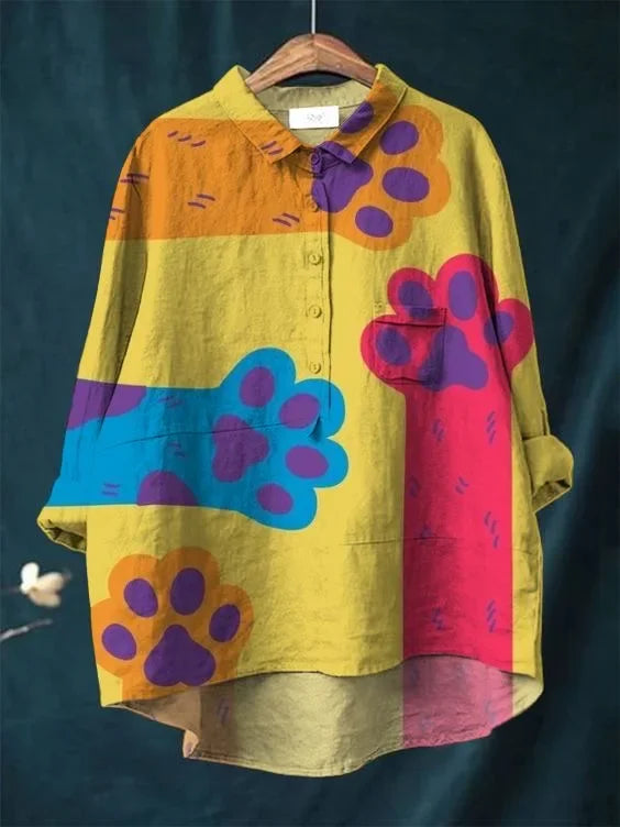 Uluru | Katzenkunst T-Shirt mit langen Ärmeln
