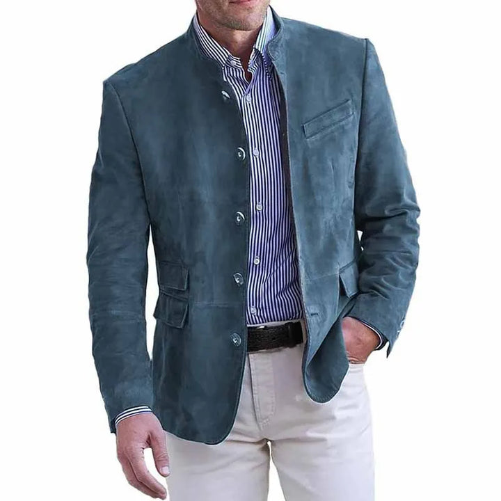 Aleo | Klassische Herrenjacke für Herren mit langen Ärmeln und Stehkragen
