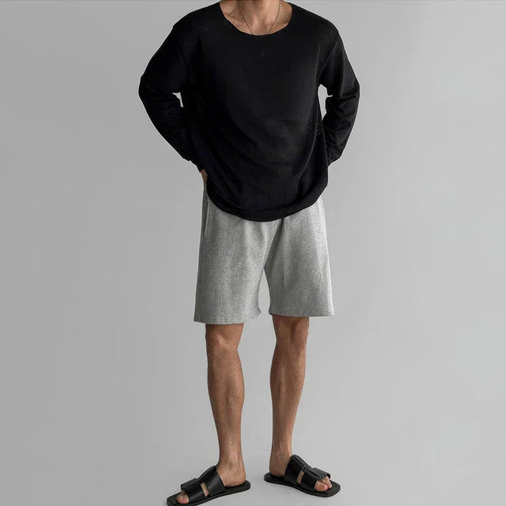 CloudComfort | Hohles Strick-T-Shirt für Herren mit Rundhalsausschnitt