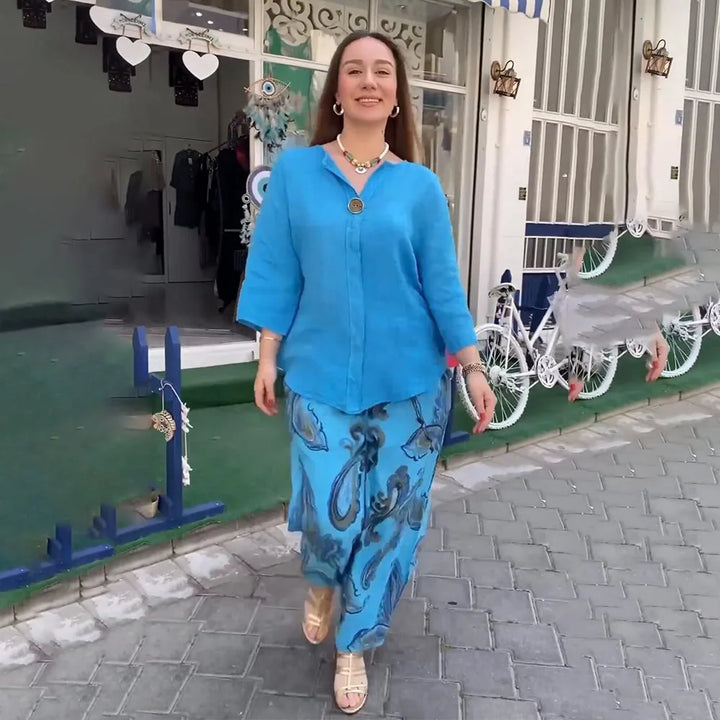 Flavia | Elegantes Boho-Set für Damen mit langen Ärmeln