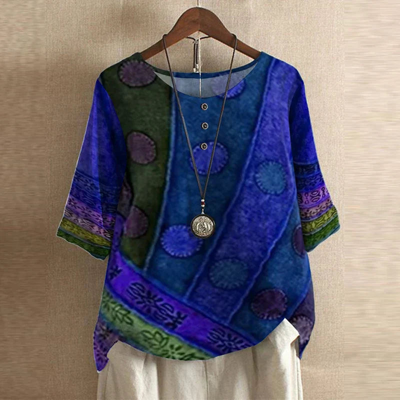 Anya | Retro-inspirierte Bluse mit Blumenmuster