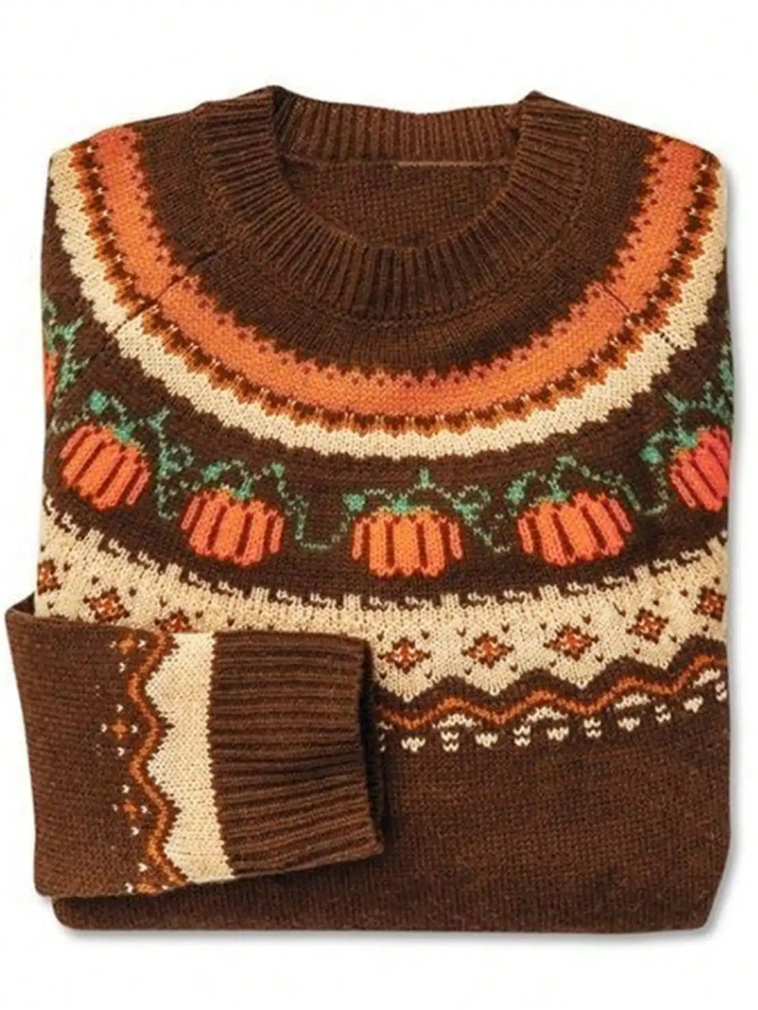 Marion | Vintage Isländischer Pullover für Damen mit Rundhalsausschnitt