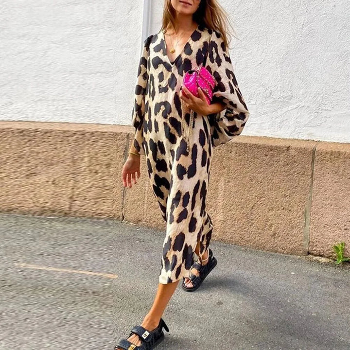 Lisa | Leopardprint-Kleid mit langen Ärmeln