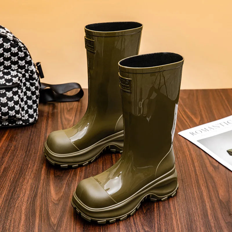 Damen Regenstiefel mit rutschfester Sohle