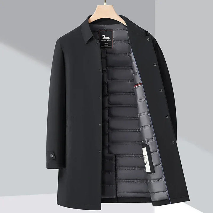 André | Burke Daunen-Trenchcoat für Herren mit langen Ärmeln