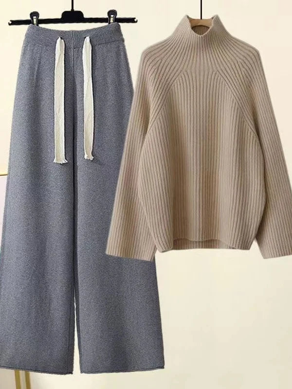 Cheryl | Gemütliches Herbst-Winter Strickset für Damen mit Rollkragen