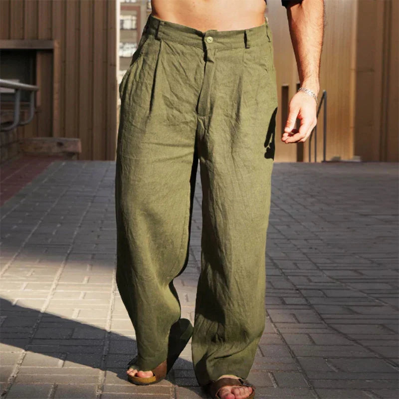 Malik | Weite Hose für Herren mit hohem Bund