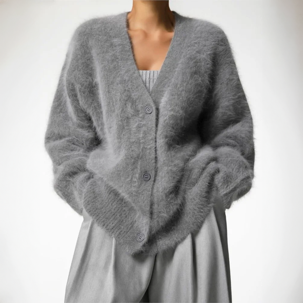 Dahlia | Stilvoller Cardigan für Damen mit V-Ausschnitt und langen Ärmeln