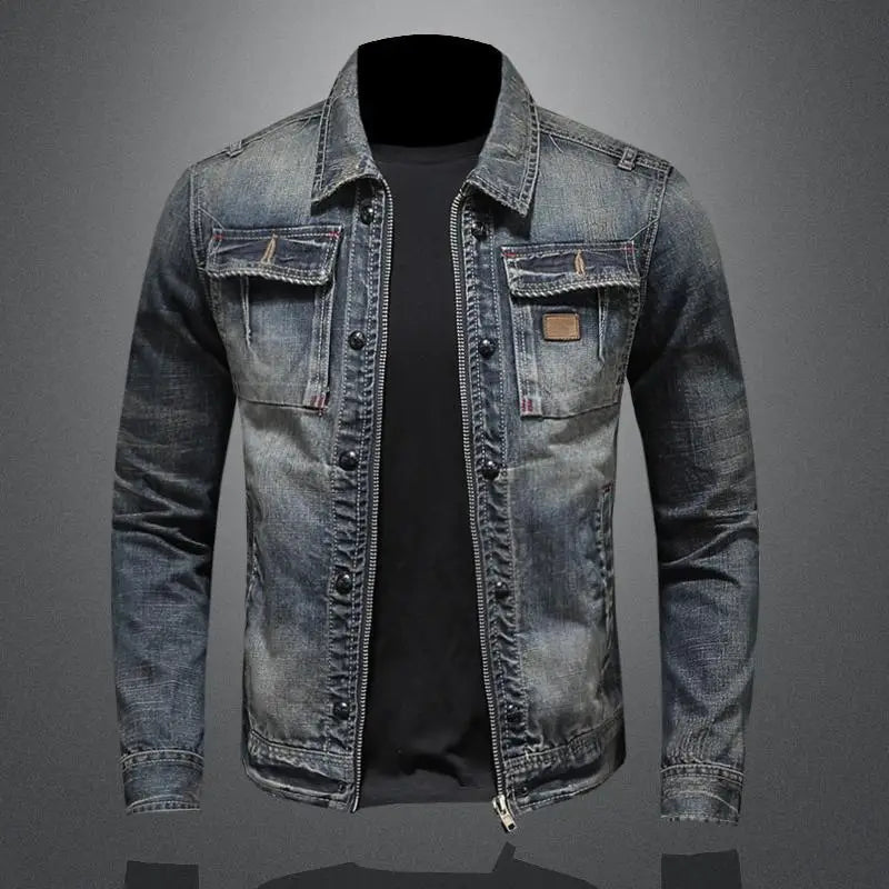Francesco | Retro Denim Jacke für Herren mit langen Ärmeln