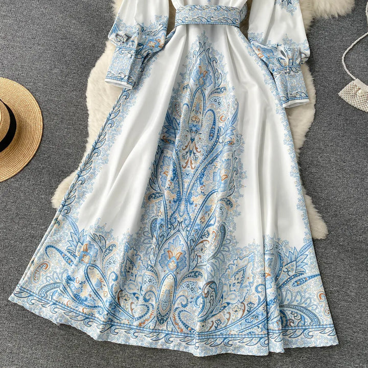 Floral A-Linienkleid für Damen mit schickem Gürtel-Detail