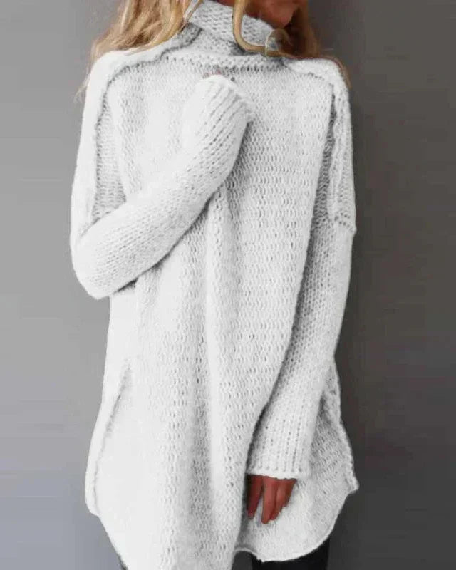 Ruby | Oversized Strickpullover für Damen mit Rollkragen und langen Ärmeln