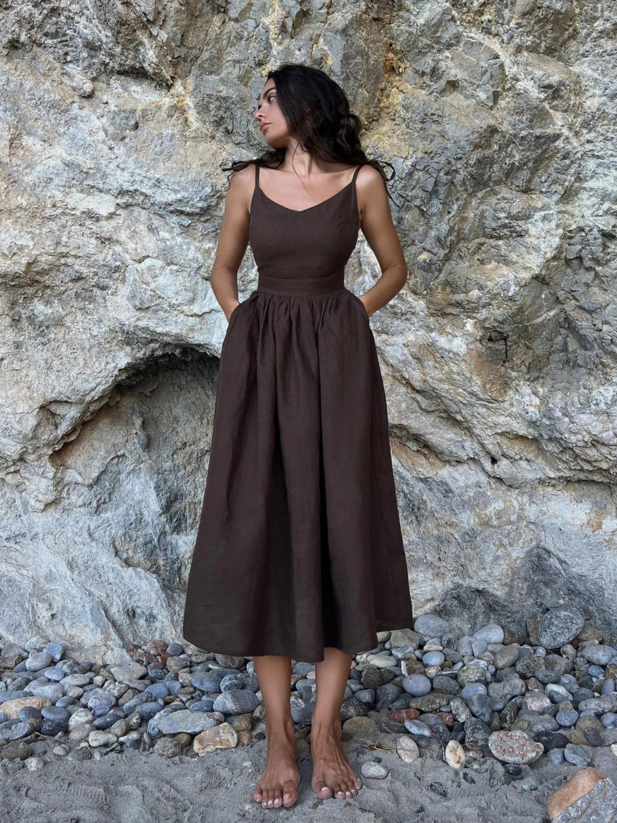 Zenaida | Chic Eleganz Maxikleid für Damen mit eckigem Ausschnitt