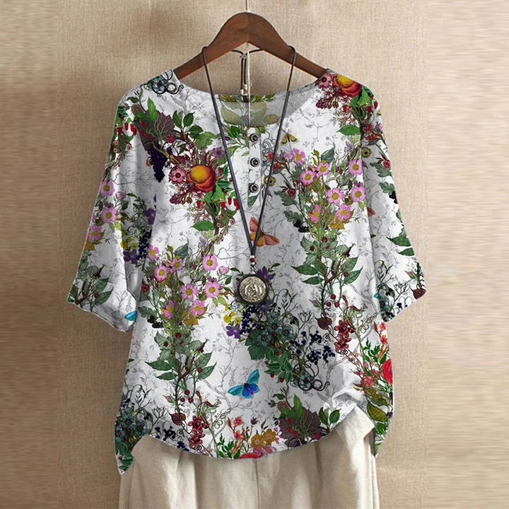Anya | Retro-inspirierte Bluse mit Blumenmuster