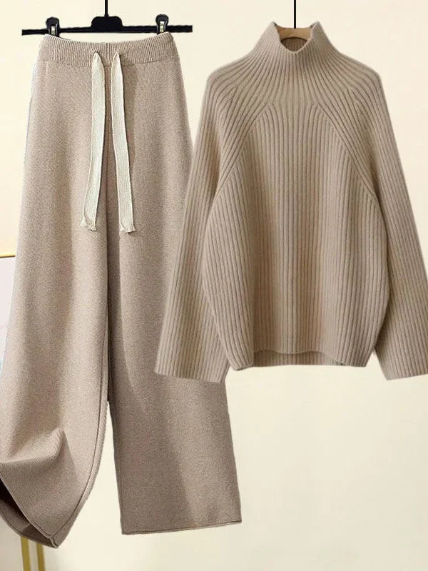 Cheryl | Gemütliches Herbst-Winter Strickset für Damen mit Rollkragen