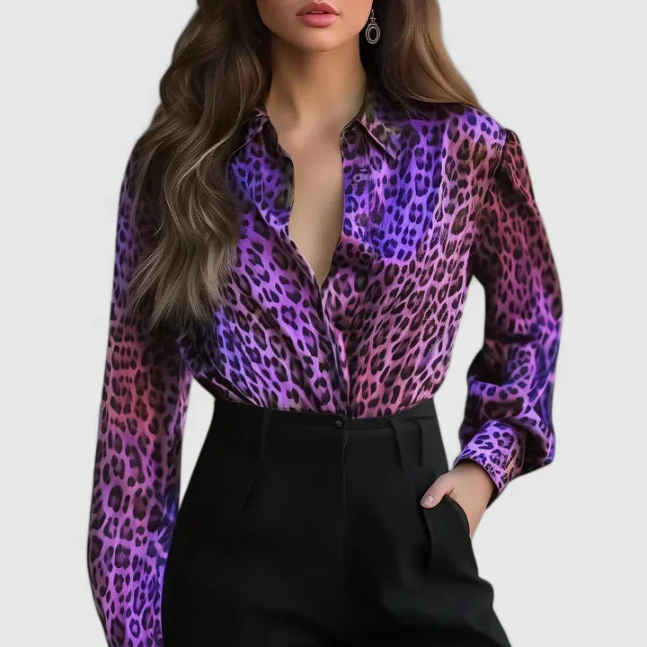 Lianne | Elegante Bluse für Damen mit langen Ärmeln und Schlangen-Print