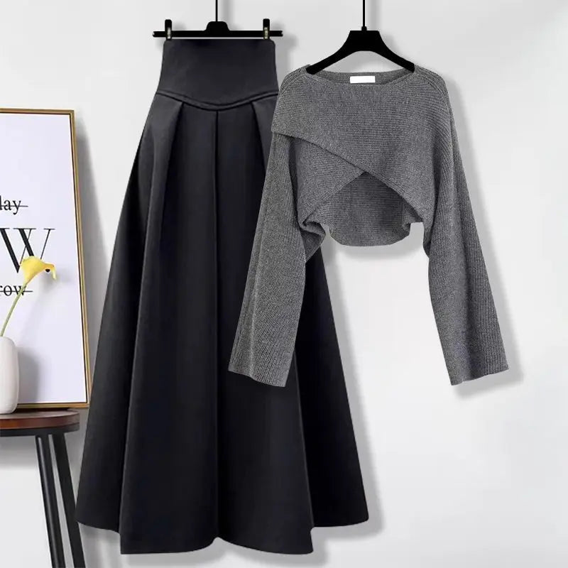 TANJA | Französisches Strick-Pullover und Rock Set für Damen