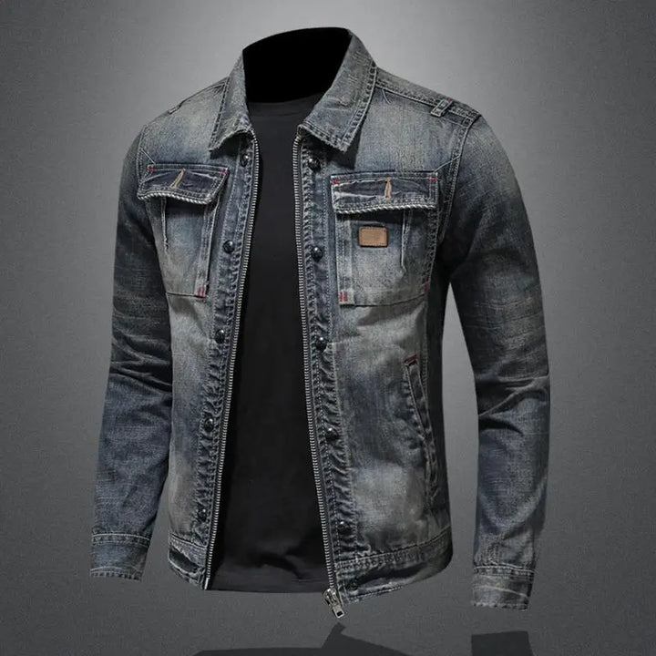 Manfred | Retro-Denimjacke für Herren mit langen Ärmeln
