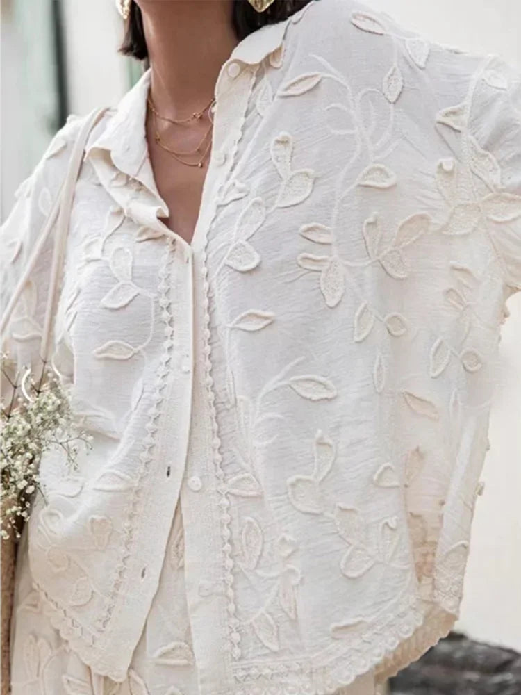 Gracelyn | Elegantes Freizeit-Set für Damen mit Blumenmuster und langen Ärmeln