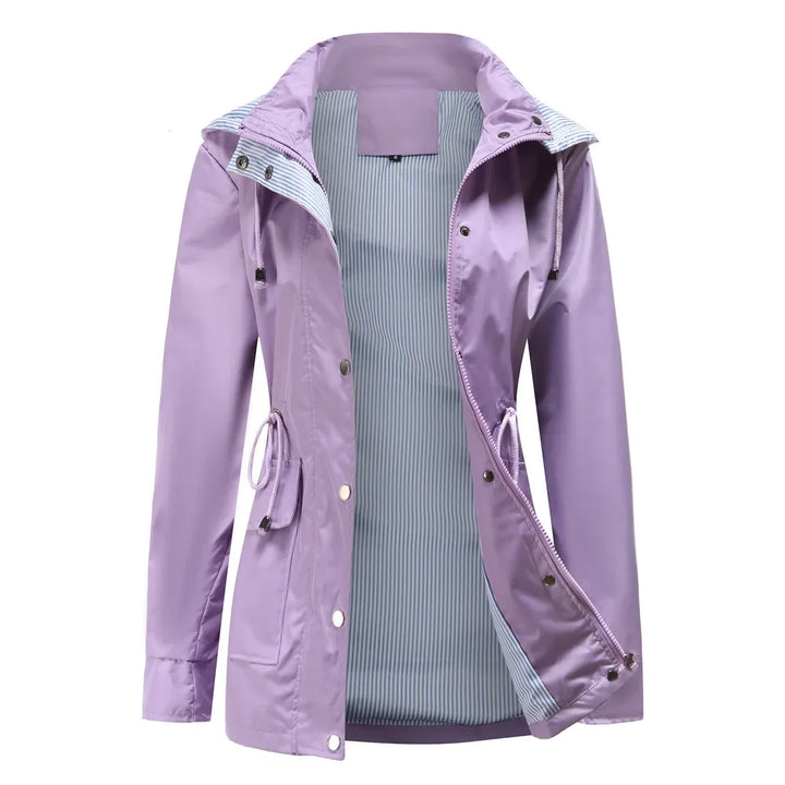 Elise | Wasserdichter Winter-Trenchcoat für Damen mit Streifen und Kapuze